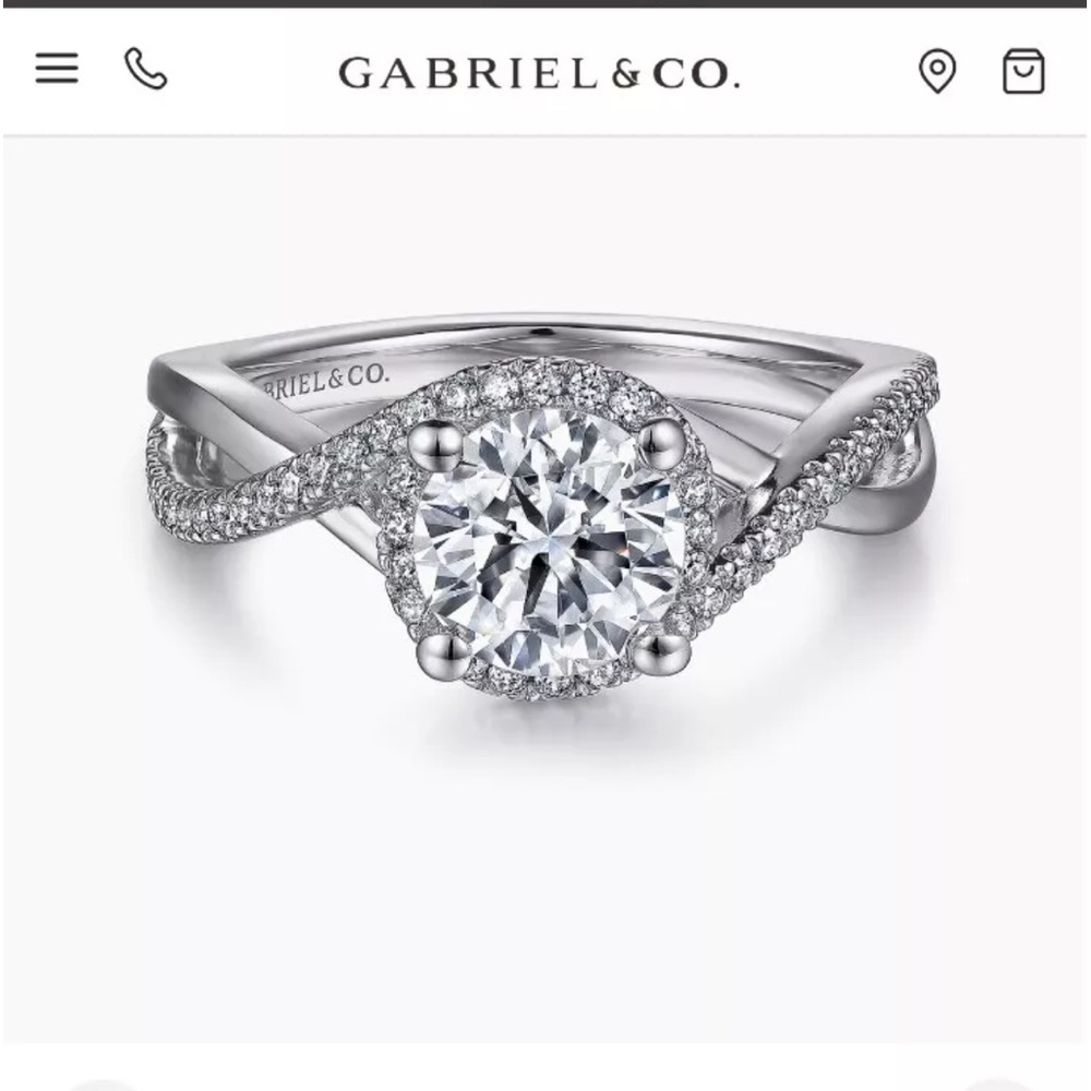 Gabriel and co 14k semi mount wedding ring size 7